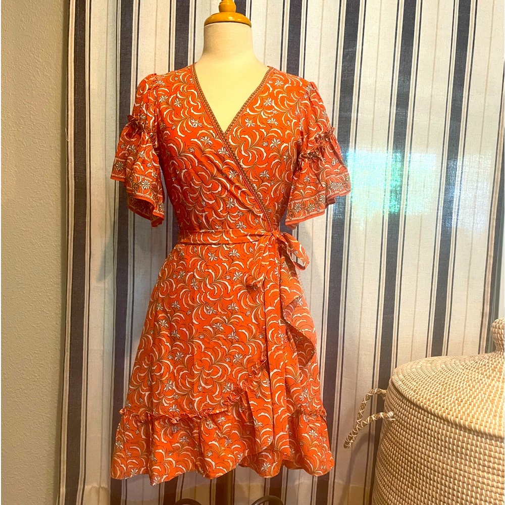 New Max Studio floral wrap dress, sz M